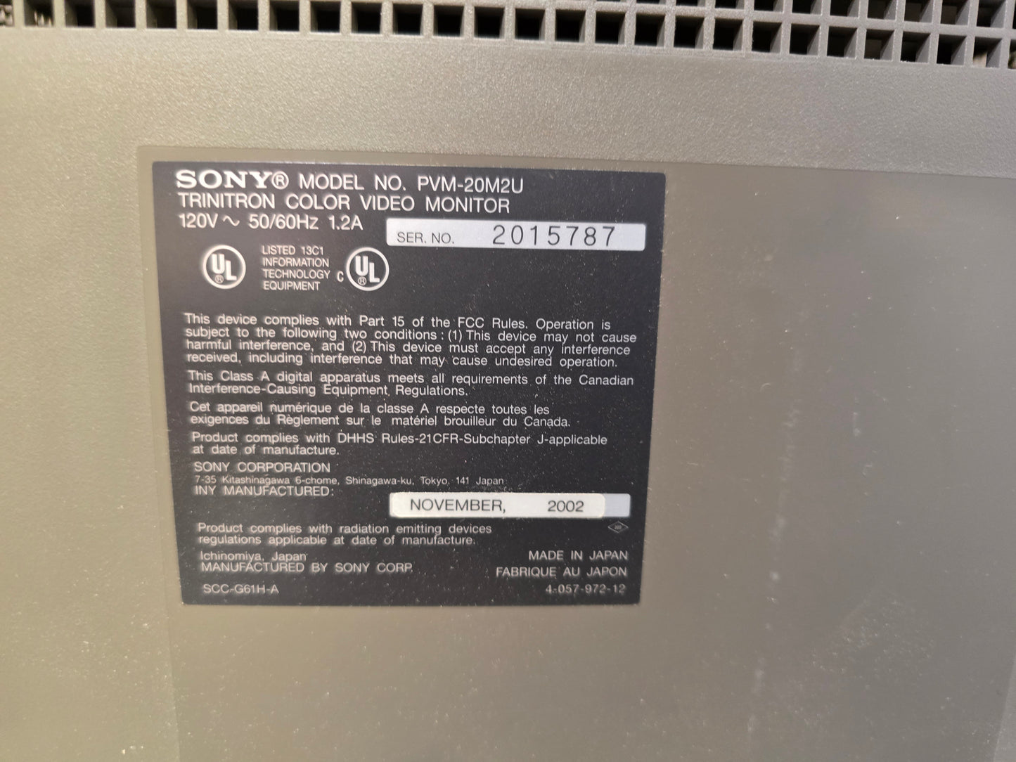 Sony PVM 20M2U